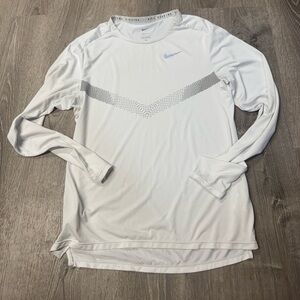 Nike Men's Dri-FIT Rise 365 White Long Sleeve Cold Running Size Small Workout
